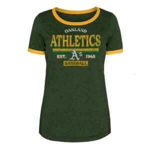 NWT Oakland A's Athletics Women's XS 2-tone  T-shirt MLB GENUINE MERCHANDISE